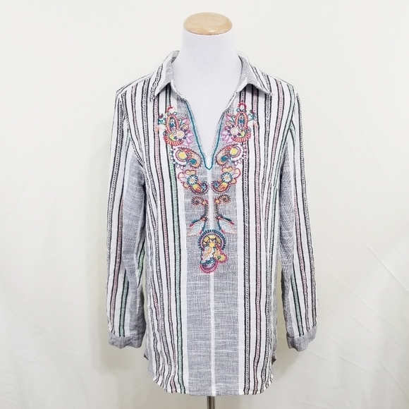 Soft Surroundings Aruba tunic top embroidered - Picture 2 of 6